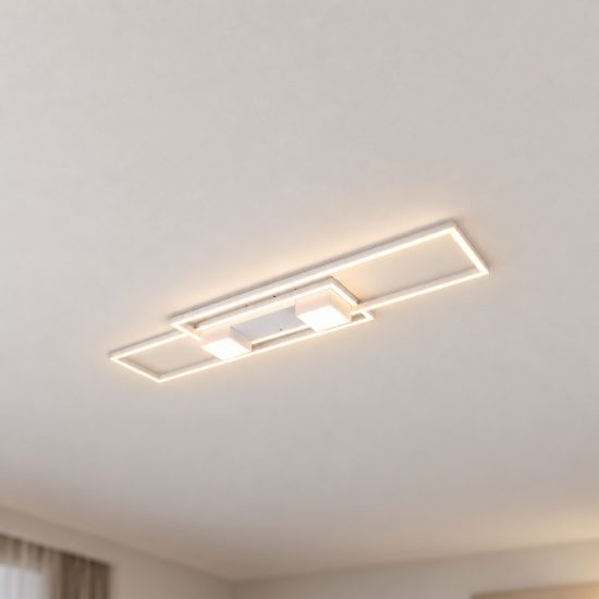 Plafoniera led 37w cct 2700k 6500k con telecomando per soggiorno moderna bianca