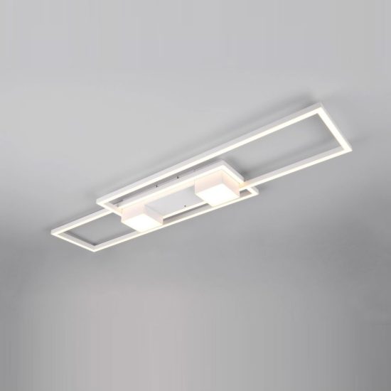 Plafoniera led 37w cct 2700k 6500k con telecomando per soggiorno moderna bianca