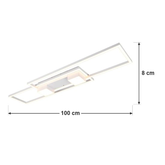 Plafoniera led 37w cct 2700k 6500k con telecomando per soggiorno moderna bianca