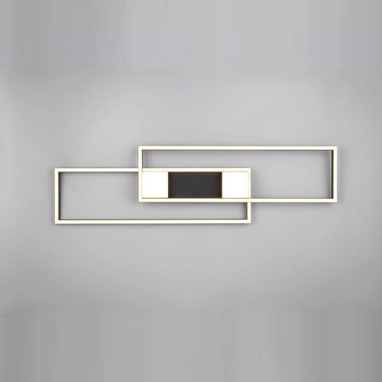 Plafoniera led 37w cct 2700k 6500k con telecomando per soggiorno moderna nera