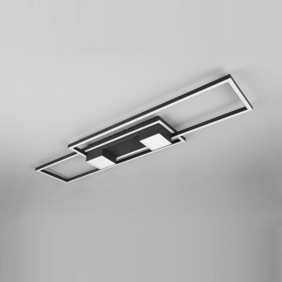 Plafoniera led 37w cct 2700k 6500k con telecomando per soggiorno moderna nera