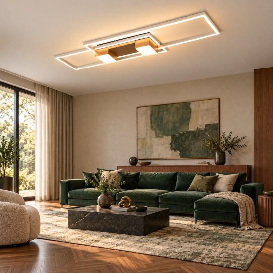 Plafoniera led 37w cct 2700k 6500k con telecomando per soggiorno moderna caffe