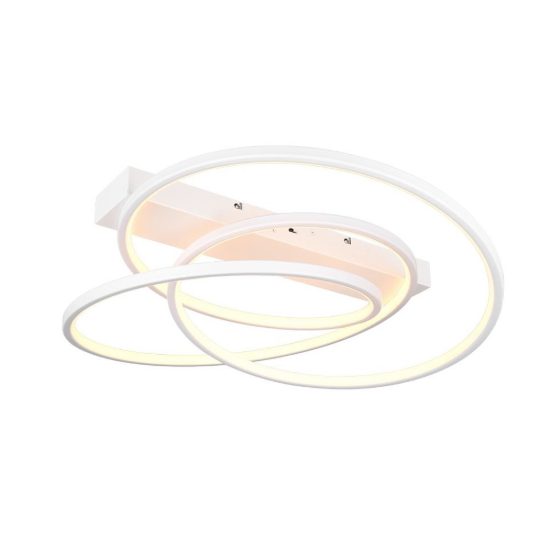 Plafoniera led 34w cct 2300k 3000k 4000k per soggiorno moderna a filo curvo bianca