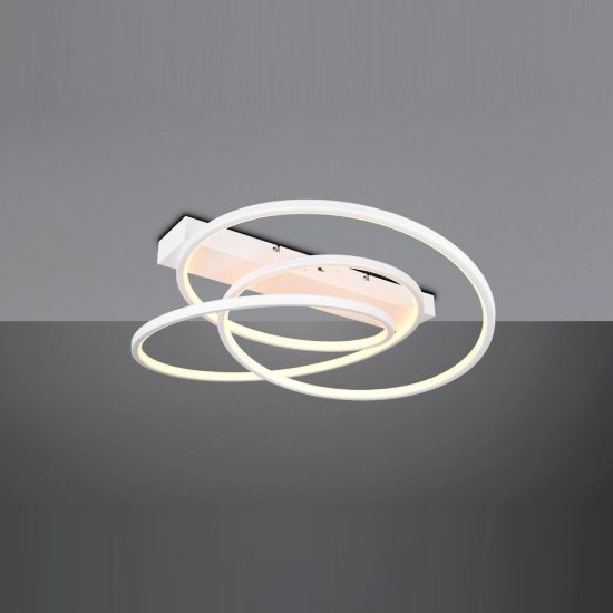 Plafoniera led 34w cct 2300k 3000k 4000k per soggiorno moderna a filo curvo bianca