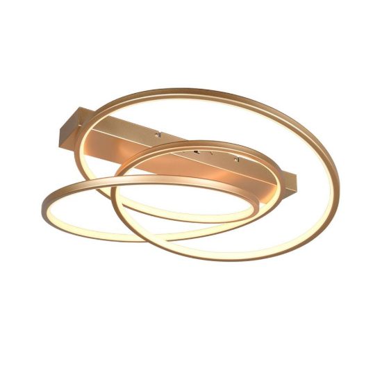 Plafoniera led 34w cct 2300k 3000k 4000k per soggiorno moderna a filo curvo oro