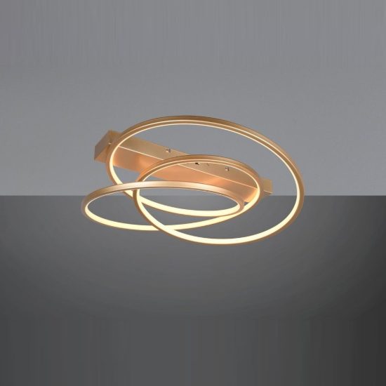 Plafoniera led 34w cct 2300k 3000k 4000k per soggiorno moderna a filo curvo oro
