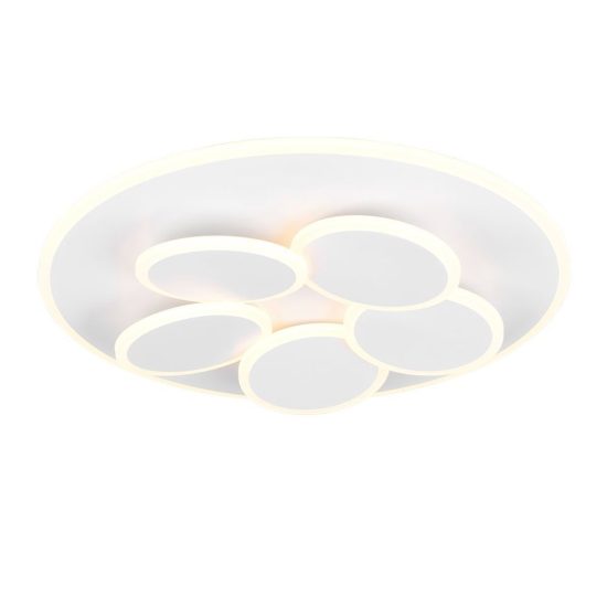 Plafoniera led 35w cct 2700k 6500k con telecomando rotonda bianca con cerchi luminosi