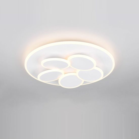 Plafoniera led 35w cct 2700k 6500k con telecomando rotonda bianca con cerchi luminosi
