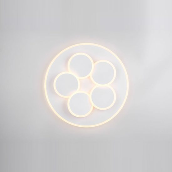 Plafoniera led 35w cct 2700k 6500k con telecomando rotonda bianca con cerchi luminosi