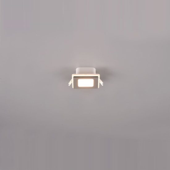 Faretto da incasso per cartongesso led 5w 3000k ip44 quadrato cromo