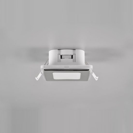 Faretto da incasso per cartongesso led 5w 3000k ip44 quadrato cromo