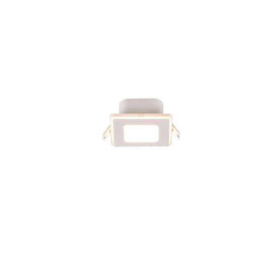 Faretto da incasso per cartongesso led 5w 3000k ip44 quadrato bianco opaco