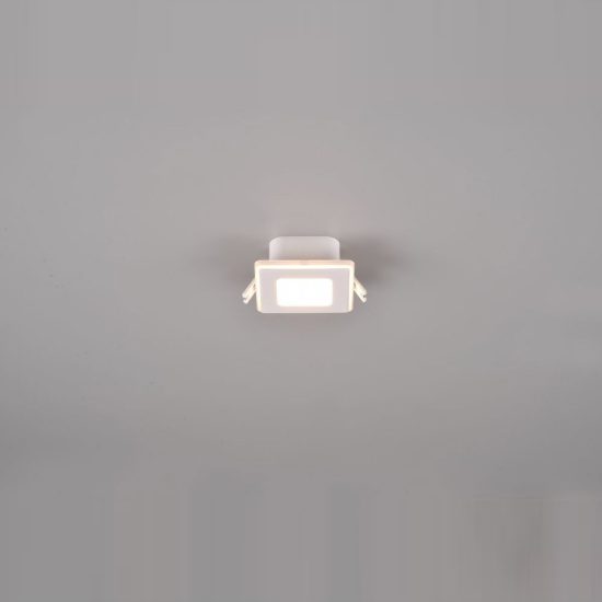 Faretto da incasso per cartongesso led 5w 3000k ip44 quadrato bianco opaco