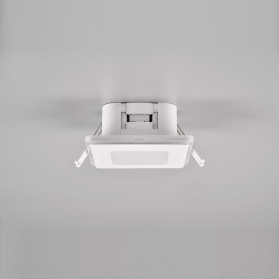 Faretto da incasso per cartongesso led 5w 3000k ip44 quadrato bianco opaco