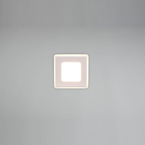 Faretto da incasso per cartongesso led 5w 3000k ip44 quadrato bianco opaco