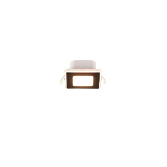 Faretto da incasso per cartongesso led 5w 3000k ip44 quadrato nero opaco