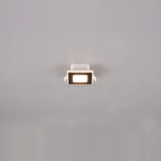 Faretto da incasso per cartongesso led 5w 3000k ip44 quadrato nero opaco