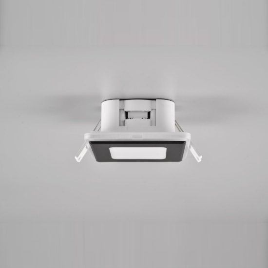 Faretto da incasso per cartongesso led 5w 3000k ip44 quadrato nero opaco
