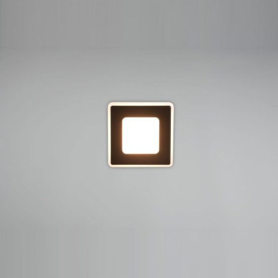 Faretto da incasso per cartongesso led 5w 3000k ip44 quadrato nero opaco