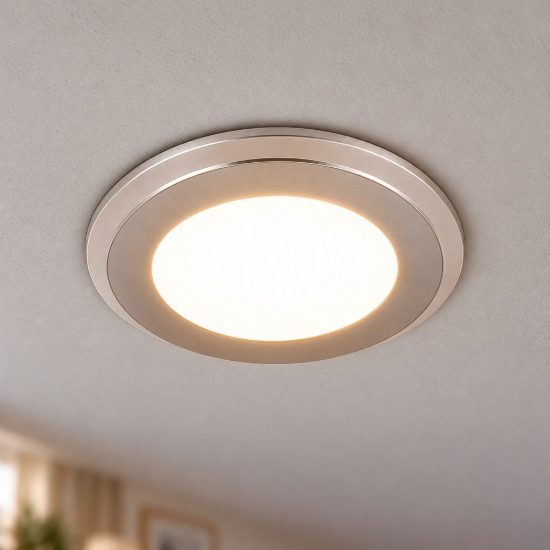 Faretto da incasso per cartongesso per soggiorno led 4w 3000k rgb con telecomando rotondo cromo