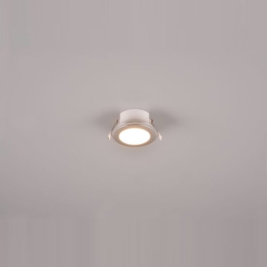 Faretto da incasso per cartongesso per soggiorno led 4w 3000k rgb con telecomando rotondo cromo