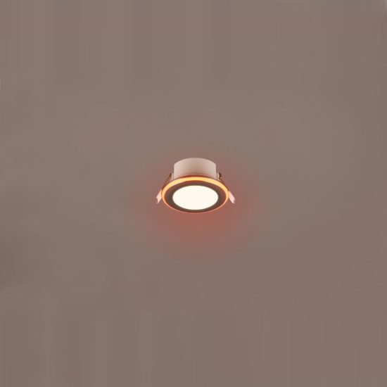 Faretto da incasso per cartongesso per soggiorno led 4w 3000k rgb con telecomando rotondo cromo