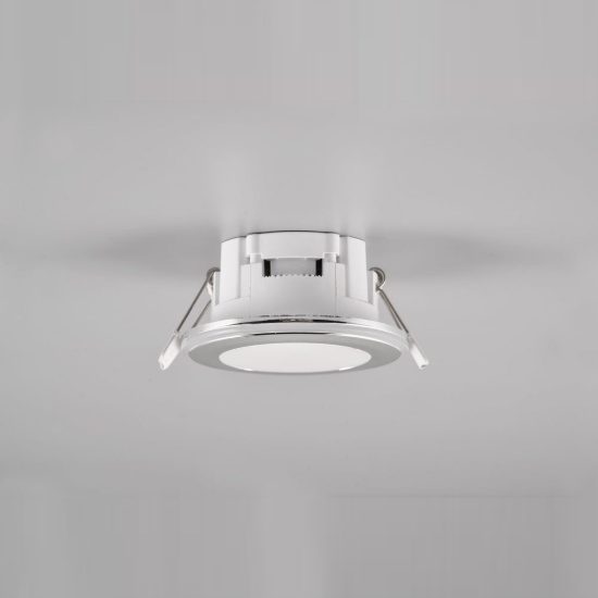Faretto da incasso per cartongesso per soggiorno led 4w 3000k rgb con telecomando rotondo cromo