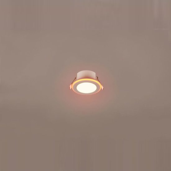 Faretto da incasso per cartongesso per salotto led 4w 3000k rgb con telecomando rotondo bianco opaco