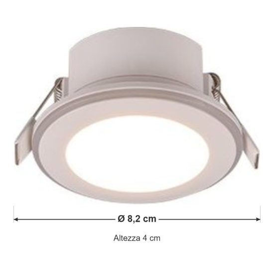 Faretto da incasso per cartongesso per salotto led 4w 3000k rgb con telecomando rotondo bianco opaco