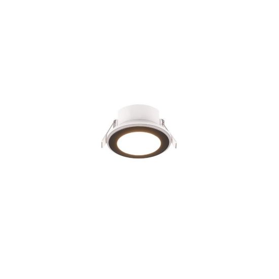 Faretto da incasso per cartongesso per soggiorno led 4w 3000k rgb con telecomando rotondo nero opaco