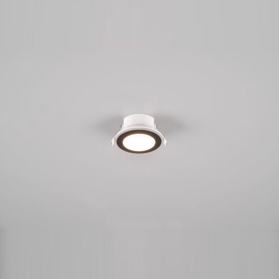 Faretto da incasso per cartongesso per soggiorno led 4w 3000k rgb con telecomando rotondo nero opaco