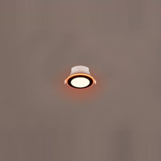 Faretto da incasso per cartongesso per soggiorno led 4w 3000k rgb con telecomando rotondo nero opaco