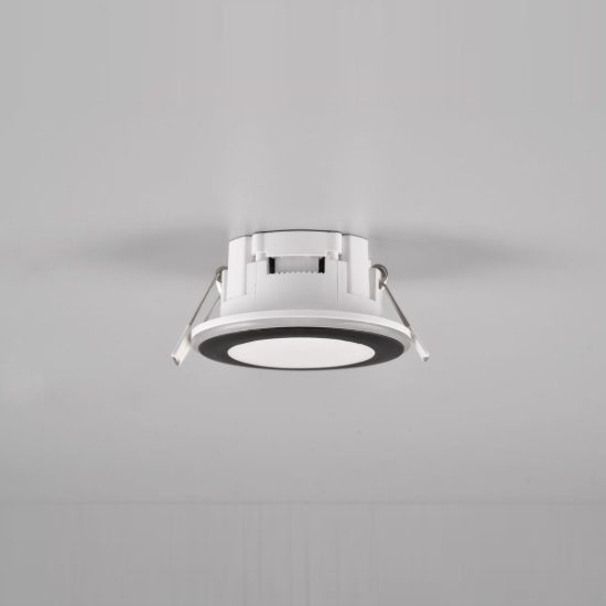 Faretto da incasso per cartongesso per soggiorno led 4w 3000k rgb con telecomando rotondo nero opaco