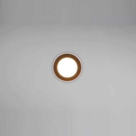 Faretto da incasso per cartongesso per soggiorno led 4w 3000k rgb con telecomando rotondo nero opaco