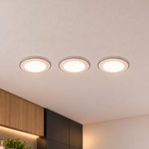 Set 3 faretti da incasso per cartongesso led 12w 3000k rgb con telecomando rotondi bianchi