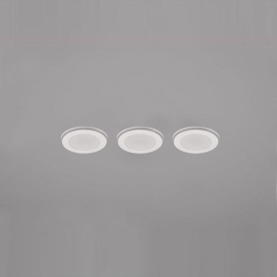 Set 3 faretti da incasso per cartongesso led 12w 3000k rgb con telecomando rotondi bianchi