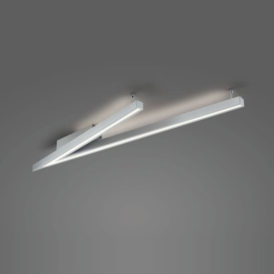 Plafoniera led 44w 2000k 4000k dim to warm per soggiorno a forma di v nichel opaco