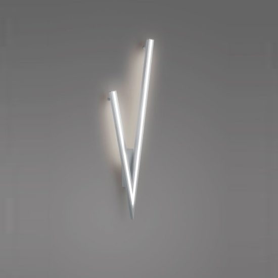 Plafoniera led 44w 2000k 4000k dim to warm per soggiorno a forma di v nichel opaco