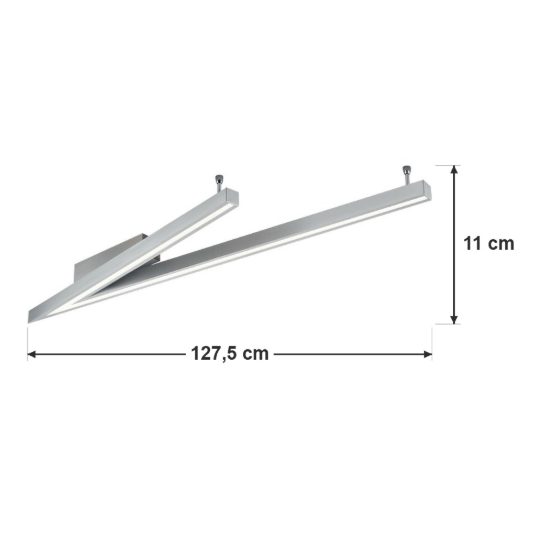Plafoniera led 44w 2000k 4000k dim to warm per soggiorno a forma di v nichel opaco