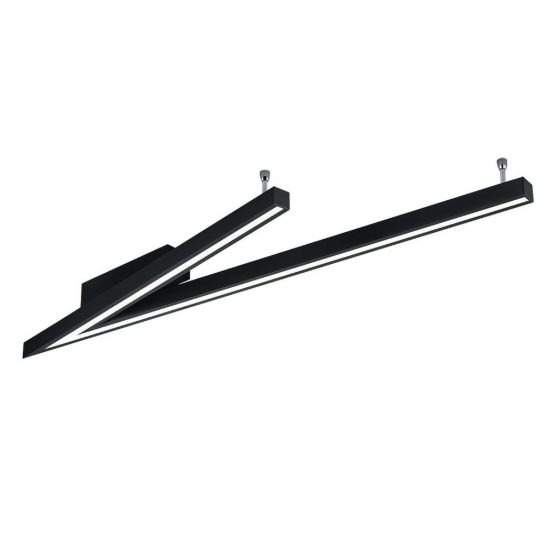 Plafoniera led 44w 2000k 4000k dim to warm per soggiorno a forma di v nera