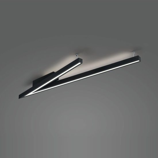 Plafoniera led 44w 2000k 4000k dim to warm per soggiorno a forma di v nera