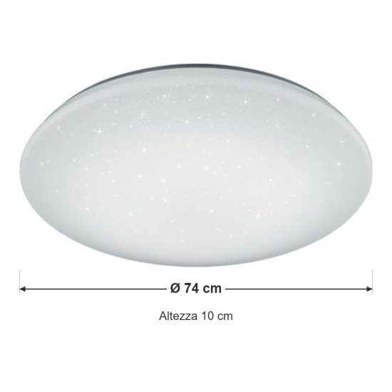 Plafoniera led 40w cct 3000k 5500k con telecomando rotonda bianca effetto cielo stellato