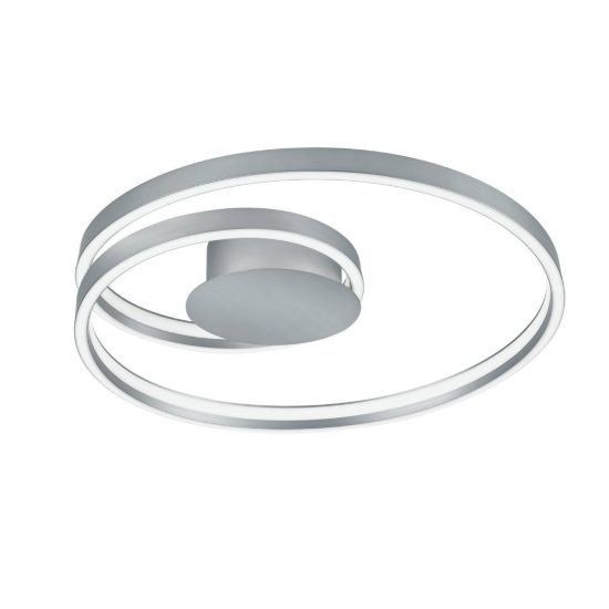 Plafoniera led 46w 2000k 4000k dimmerabile dim to warm per soggiorno a spirale piatta nichel opaco