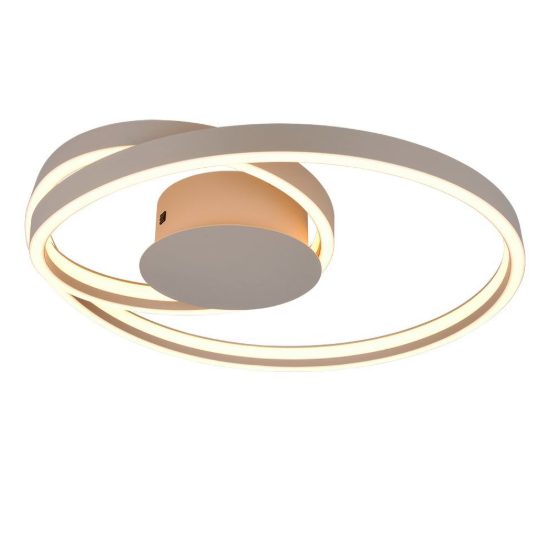 Plafoniera led 46w 2000k 4000k dimmerabile dim to warm per soggiorno a spirale tortora