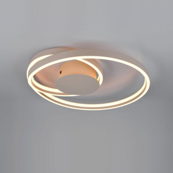 Plafoniera led 46w 2000k 4000k dimmerabile dim to warm per soggiorno a spirale tortora