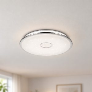 Plafoniera led 45w cct 3000k 5500k con telecomando per soggiorno effetto cielo stellato bianca