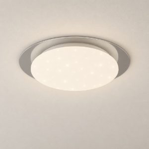 Plafoniera led 12w 4000k rgb con telecomando ip44 per bagno rotonda bianca effetto stellato