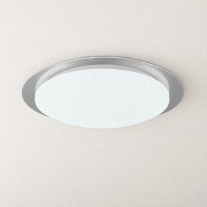 Plafoniera led 18,5w 4000k rgb con telecomando ip44 per bagno rotonda bianca effetto stellato