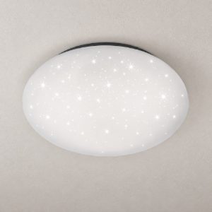 Plafoniera led 15w 4000k ip44 per bagno moderna rotonda bianca effetto cielo stellato