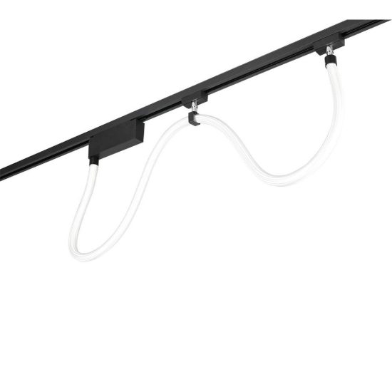 Tubo luminoso flessibile per binario bifase led 20w 3000k nero